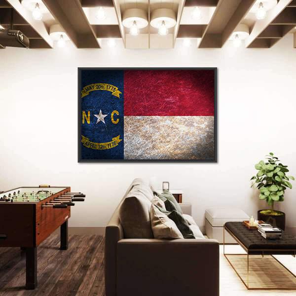 North Carolina Flag Canvas Wall Art-3 Horizontal-Gallery Wrap-25" x 16"-Tiaracle