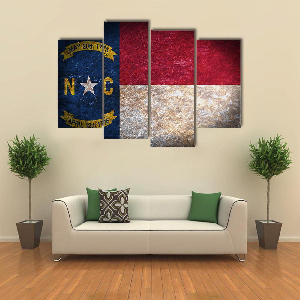 North Carolina Flag Canvas Wall Art-4 Pop-Gallery Wrap-50" x 32"-Tiaracle