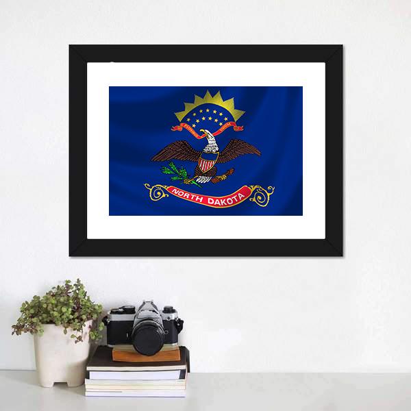 North Dakota Flag Canvas Wall Art-1 Piece-Framed Print-20" x 16"-Tiaracle