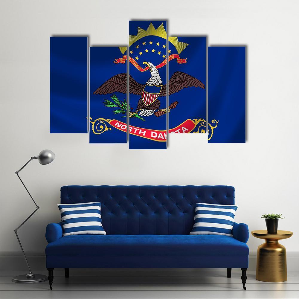 North Dakota Flag Canvas Wall Art-5 Pop-Gallery Wrap-47" x 32"-Tiaracle