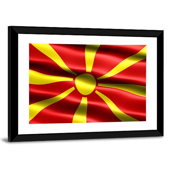 North Macedonia Flag Canvas Wall Art-3 Horizontal-Gallery Wrap-25" x 16"-Tiaracle