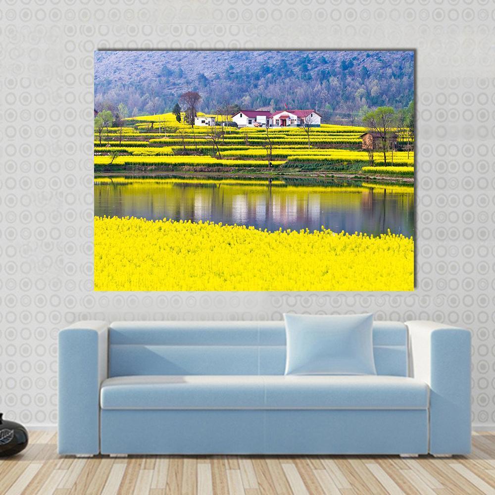 Rural Spring Scenery Canvas Wall Art-1 Piece-Gallery Wrap-48" x 32"-Tiaracle