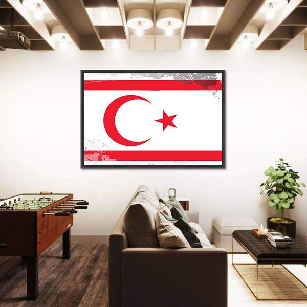 Northern Cyprus Flag Canvas Wall Art-3 Horizontal-Gallery Wrap-25" x 16"-Tiaracle