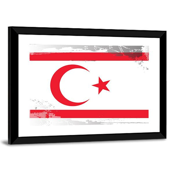 Northern Cyprus Flag Canvas Wall Art-3 Horizontal-Gallery Wrap-25" x 16"-Tiaracle