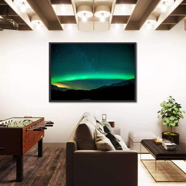 Northern Lights Arc Sweden Canvas Wall Art-3 Horizontal-Gallery Wrap-25" x 16"-Tiaracle