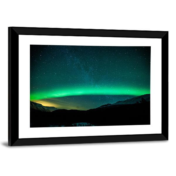 Northern Lights Arc Sweden Canvas Wall Art-3 Horizontal-Gallery Wrap-25" x 16"-Tiaracle
