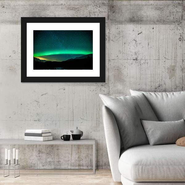 Northern Lights Arc Sweden Canvas Wall Art-3 Horizontal-Gallery Wrap-25" x 16"-Tiaracle