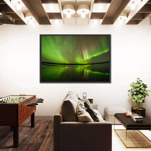 Northern Lights Aurora Borealis Canvas Wall Art-3 Horizontal-Gallery Wrap-25" x 16"-Tiaracle
