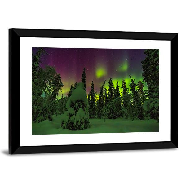 Northern Lights Finish Lapland Canvas Wall Art-3 Horizontal-Gallery Wrap-25" x 16"-Tiaracle