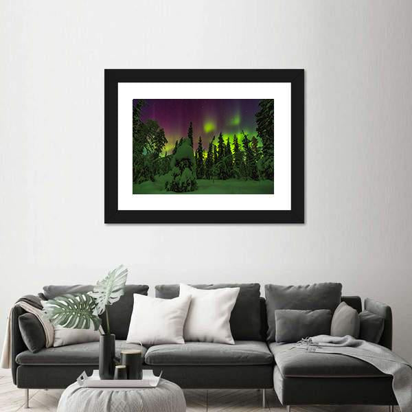 Northern Lights Finish Lapland Canvas Wall Art-3 Horizontal-Gallery Wrap-25" x 16"-Tiaracle