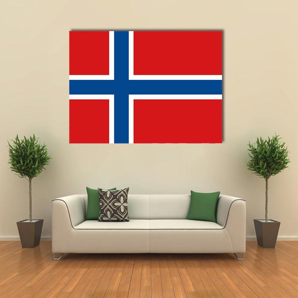 Norway Flag Canvas Wall Art-1 Piece-Gallery Wrap-48" x 32"-Tiaracle