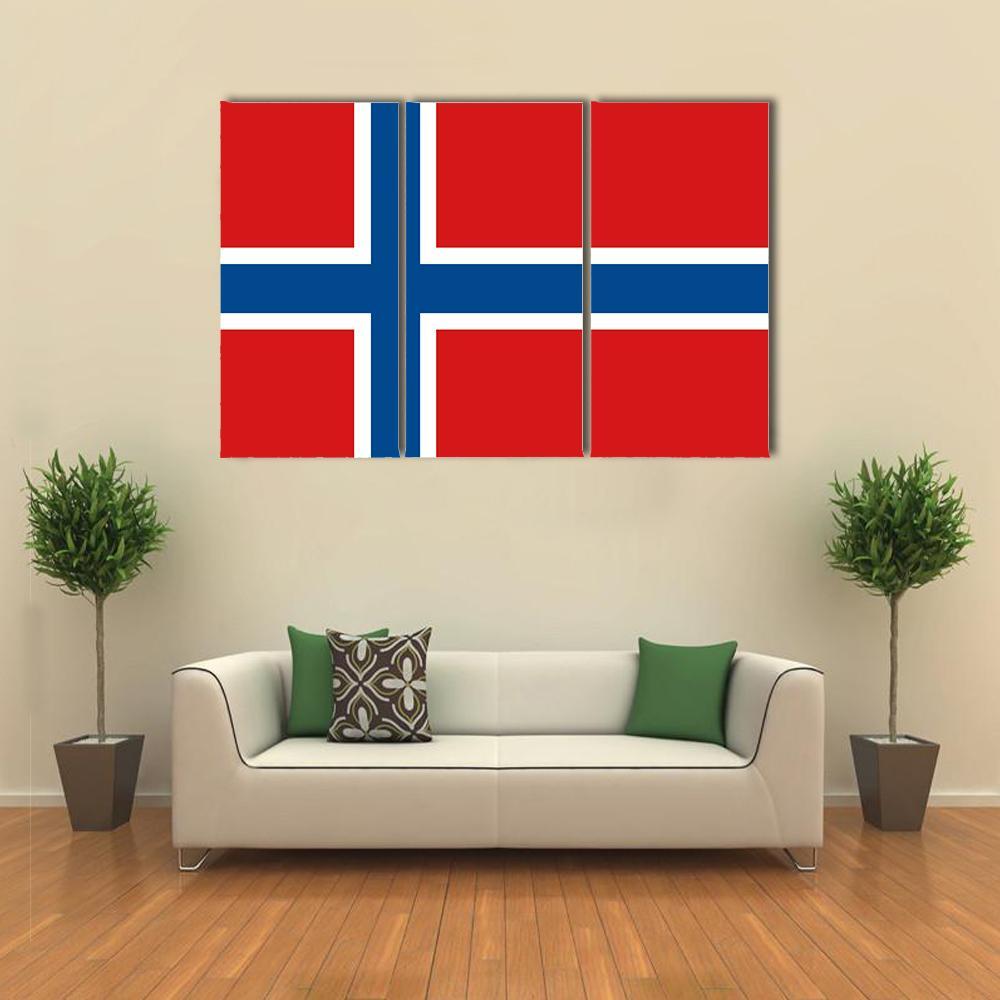Norway Flag Canvas Wall Art-3 Horizontal-Gallery Wrap-37" x 24"-Tiaracle