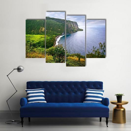 Ocean On Big Island Canvas Wall Art-4 Pop-Gallery Wrap-50" x 32"-Tiaracle