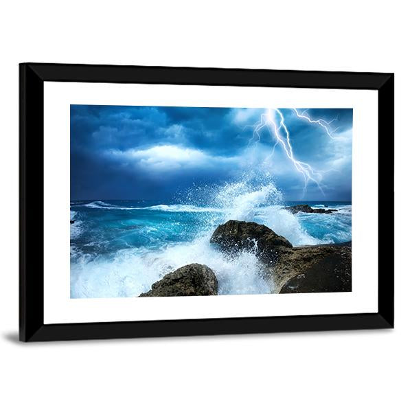 Ocean Storm Canvas Wall Art-3 Horizontal-Gallery Wrap-25" x 16"-Tiaracle