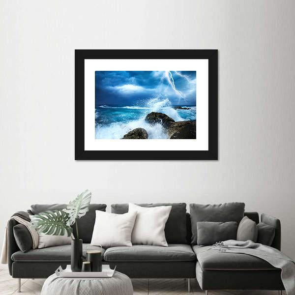 Ocean Storm Canvas Wall Art-3 Horizontal-Gallery Wrap-25" x 16"-Tiaracle