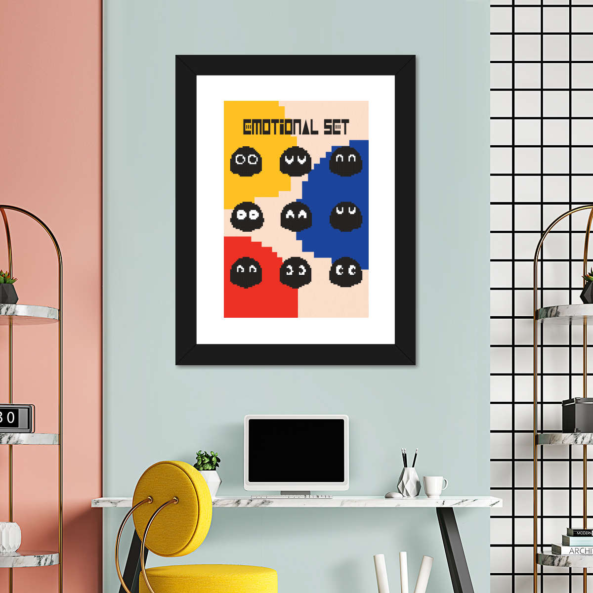 Pacman Ghosts Schwarze Wandkunst