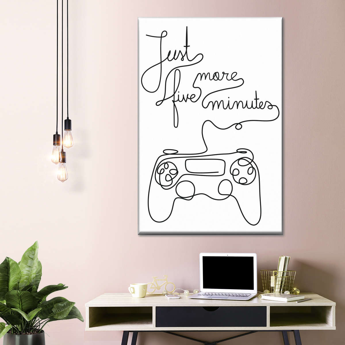 Ein Line Gamer Zitat Wandkunst