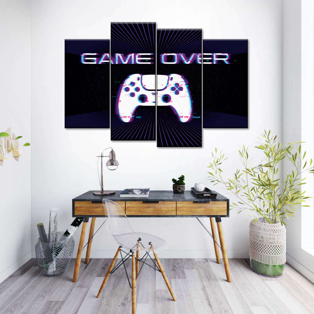 Game Over Controller -Glitch -Wandkunst