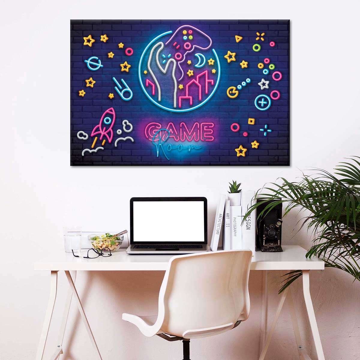 Spielzimmer Neonsymbole Wandkunst