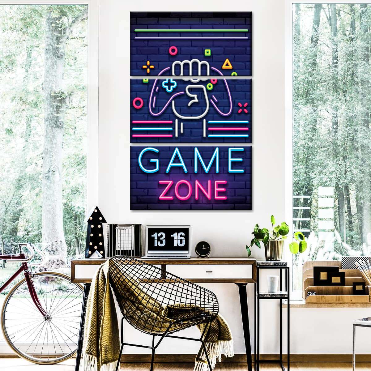 Neon -Spielzone Wandkunst