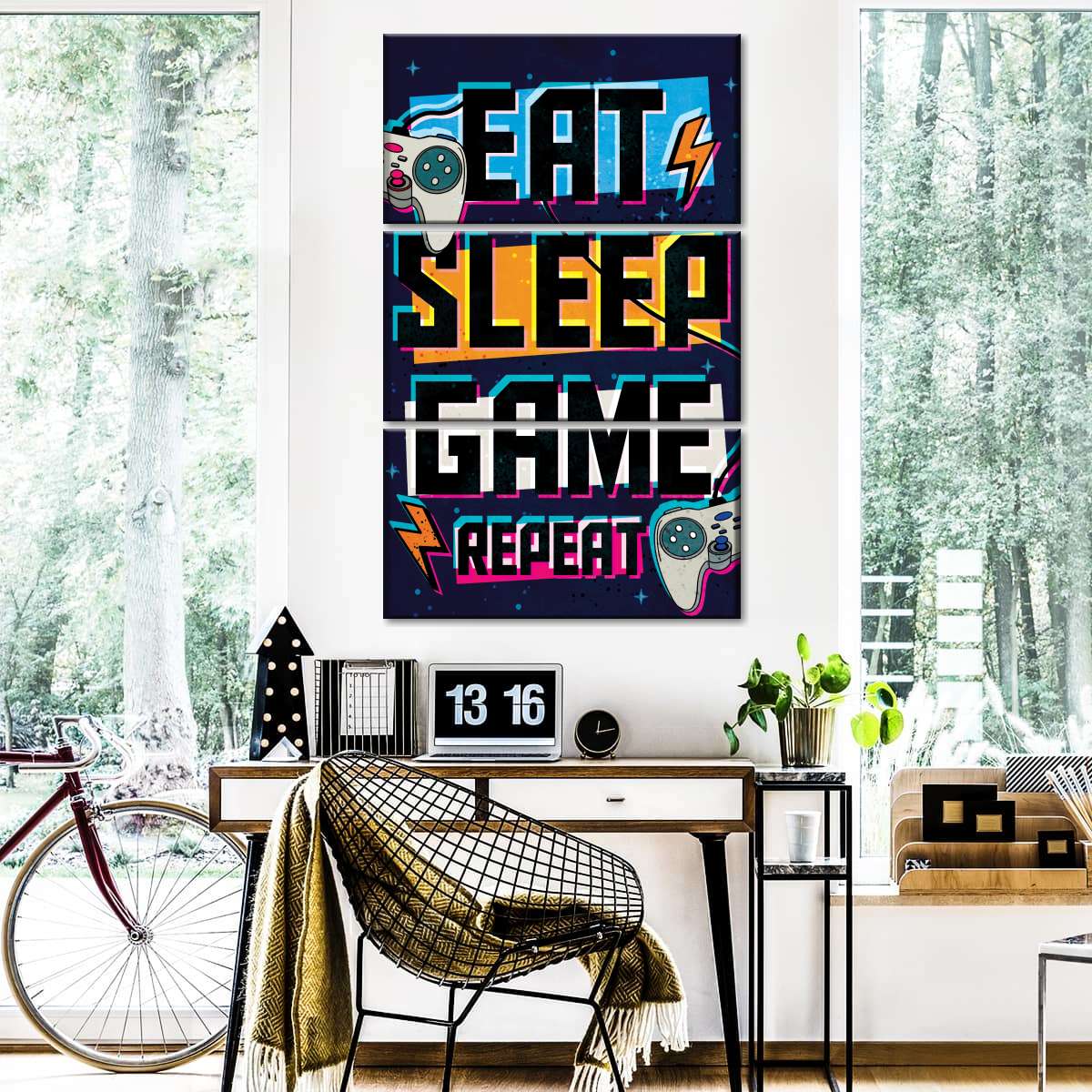 نیند گیم پوسٹر وال آرٹ کھائیں