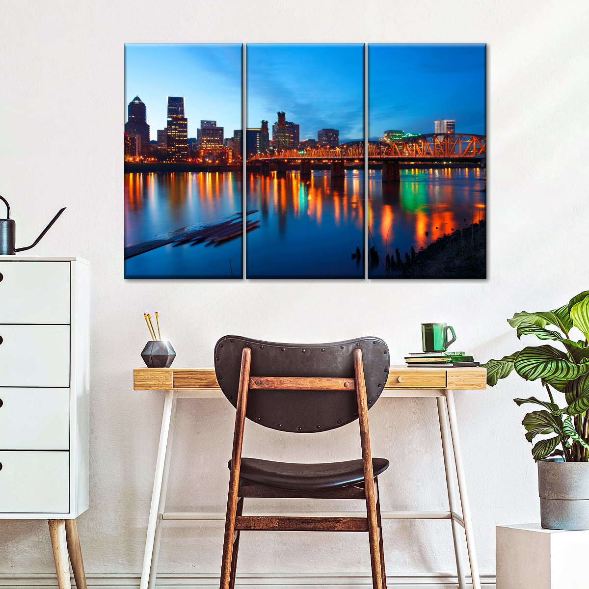 Portland Dusk Lights Wall Art