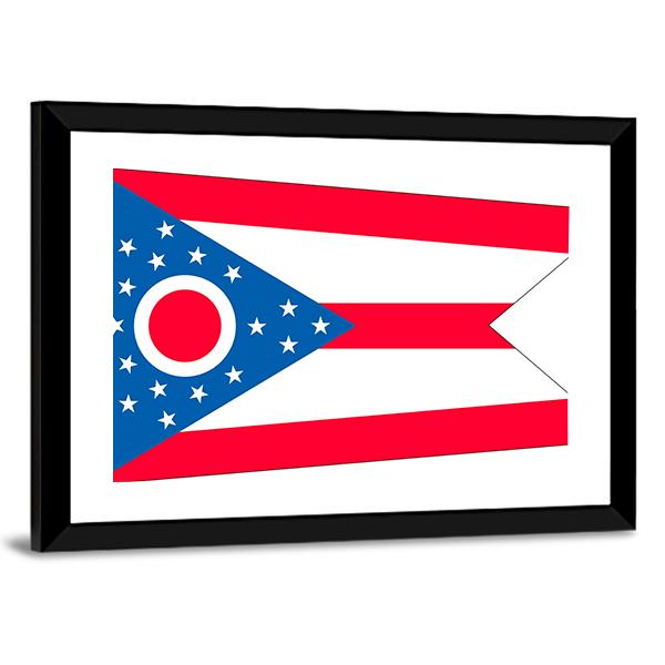 Ohio State Flag Canvas Wall Art-3 Horizontal-Gallery Wrap-25" x 16"-Tiaracle