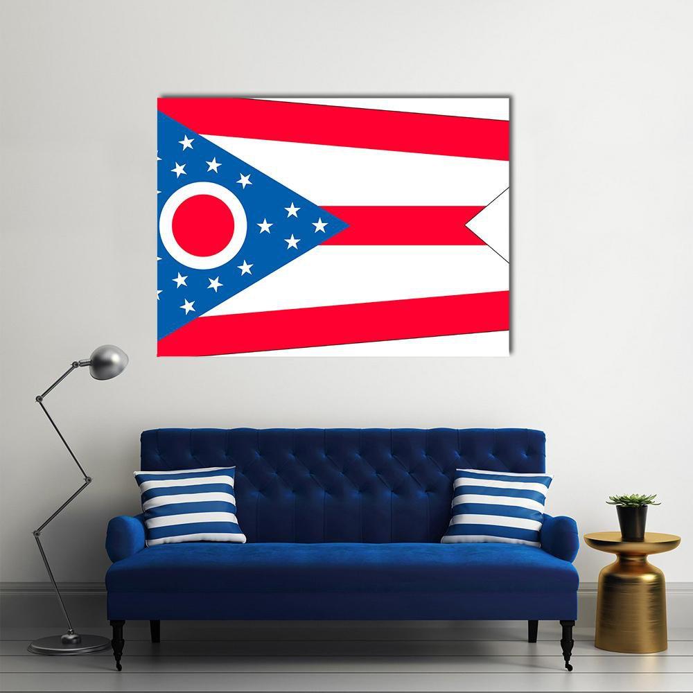 Ohio State Flag Canvas Wall Art-1 Piece-Gallery Wrap-48" x 32"-Tiaracle