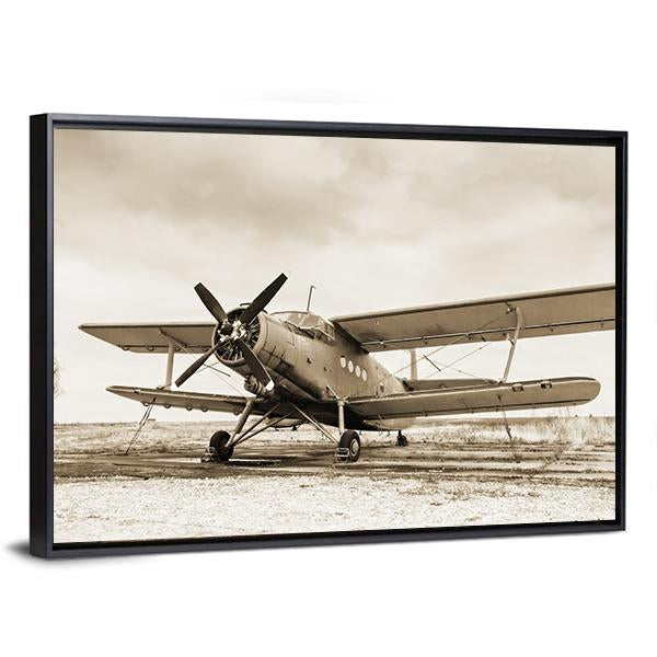 Old Airplane Canvas Wall Art-3 Horizontal-Gallery Wrap-25" x 16"-Tiaracle