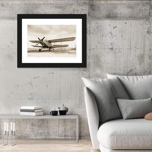 Old Airplane Canvas Wall Art-3 Horizontal-Gallery Wrap-25" x 16"-Tiaracle