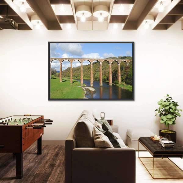 Old Bridge Over River Tweed Canvas Wall Art-3 Horizontal-Gallery Wrap-25" x 16"-Tiaracle