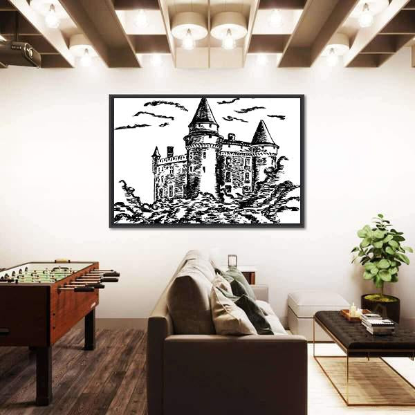 Old Castle Canvas Wall Art-3 Horizontal-Gallery Wrap-25" x 16"-Tiaracle