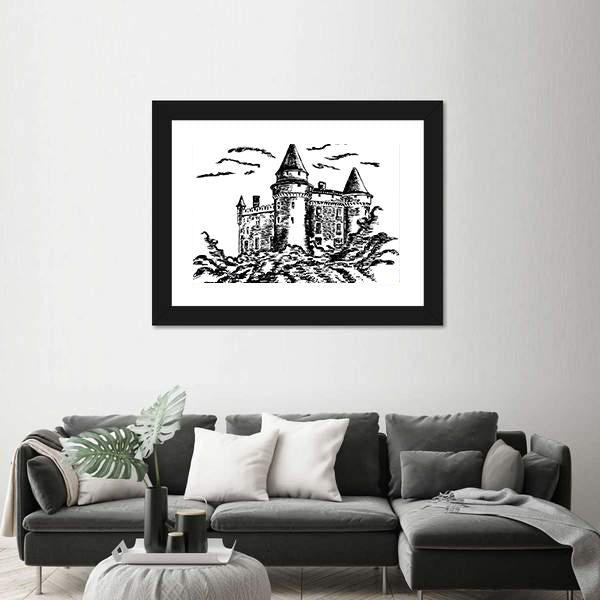 Old Castle Canvas Wall Art-3 Horizontal-Gallery Wrap-25" x 16"-Tiaracle