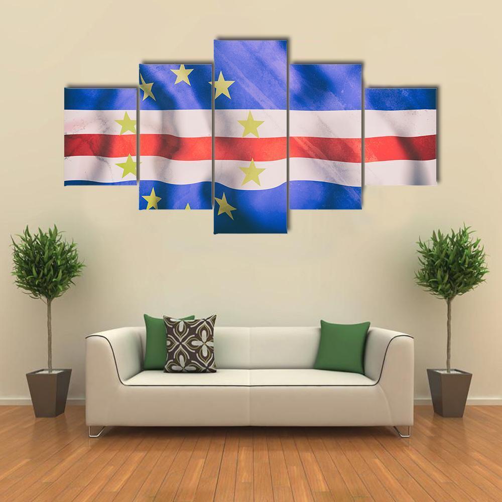 Cape Verde Flag Canvas Wall Art-5 Star-Gallery Wrap-62" x 32"-Tiaracle