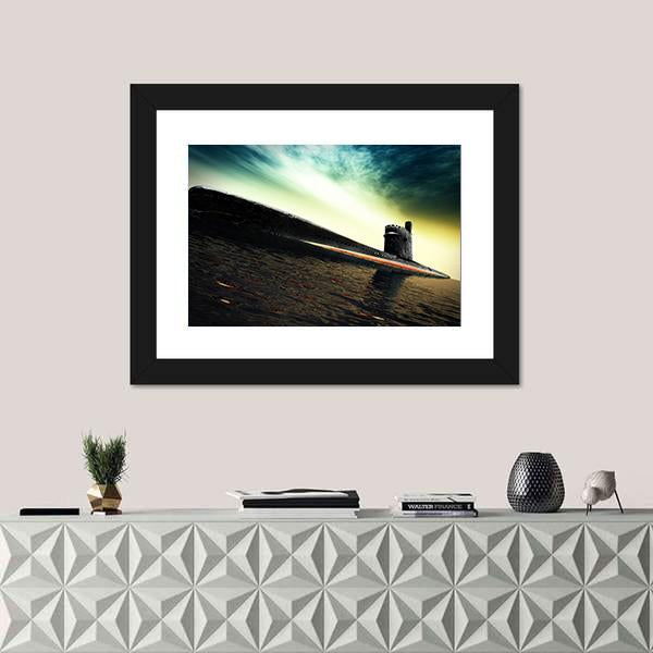 Old Submarine Canvas Wall Art-1 Piece-Framed Print-20" x 16"-Tiaracle