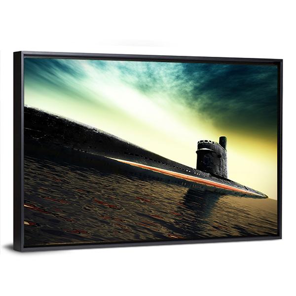 Old Submarine Canvas Wall Art-3 Horizontal-Gallery Wrap-25" x 16"-Tiaracle