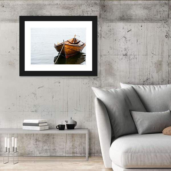 Old Wooden Row Boat Canvas Wall Art-3 Horizontal-Gallery Wrap-25" x 16"-Tiaracle