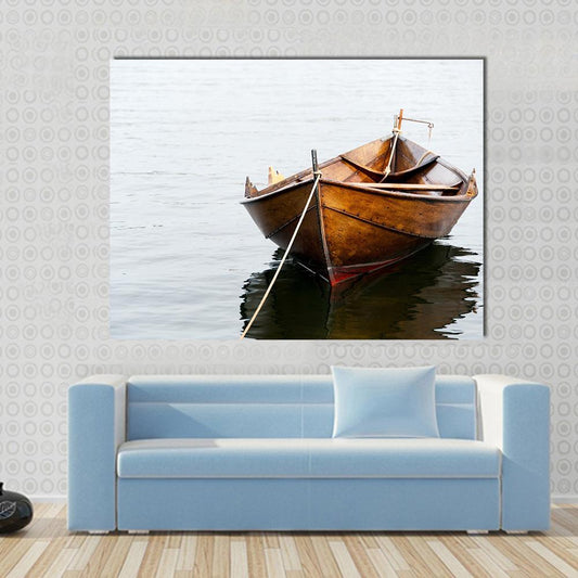 Old Wooden Row Boat Canvas Wall Art-1 Piece-Gallery Wrap-48" x 32"-Tiaracle