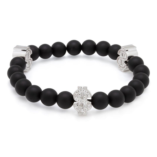 Onyx Matte Money Sign Bracelet