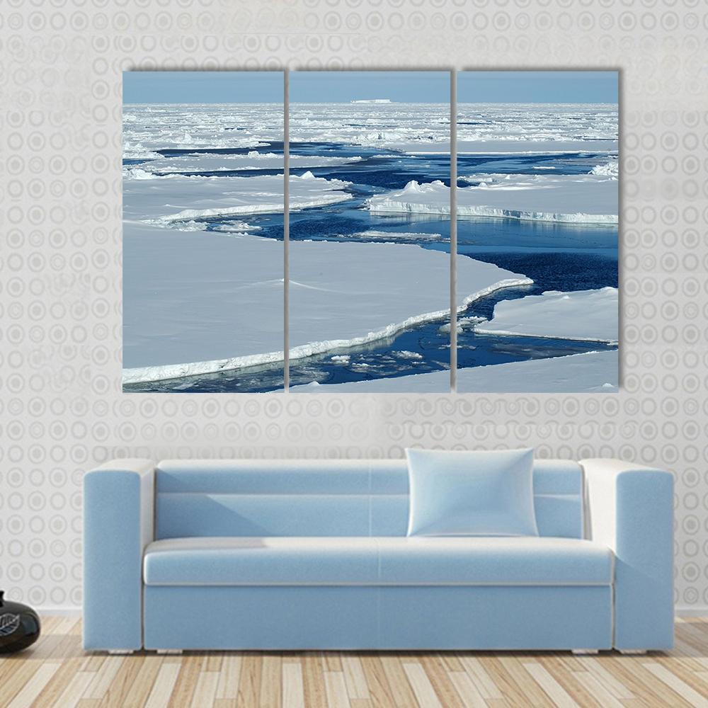 Antarctic Pack Ice Canvas Wall Art-3 Horizontal-Gallery Wrap-37" x 24"-Tiaracle