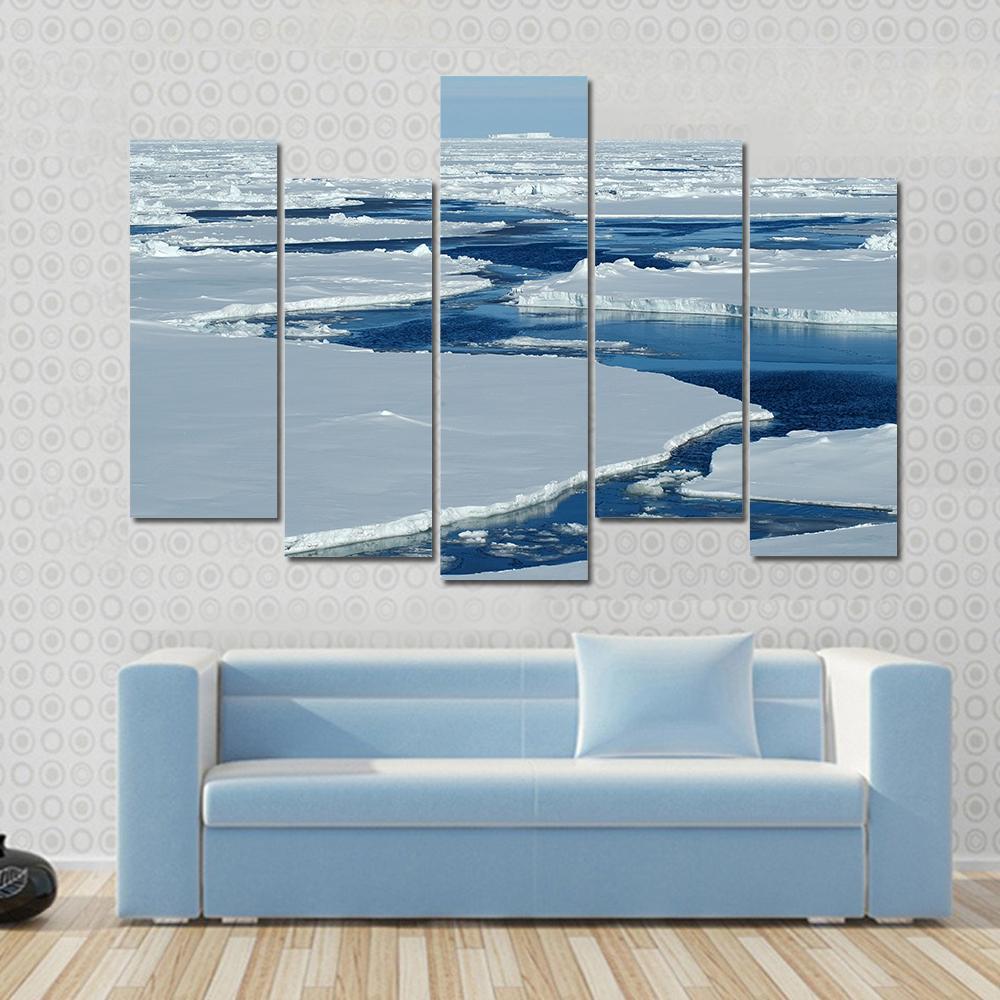 Antarctic Pack Ice Canvas Wall Art-5 Pop-Gallery Wrap-47" x 32"-Tiaracle