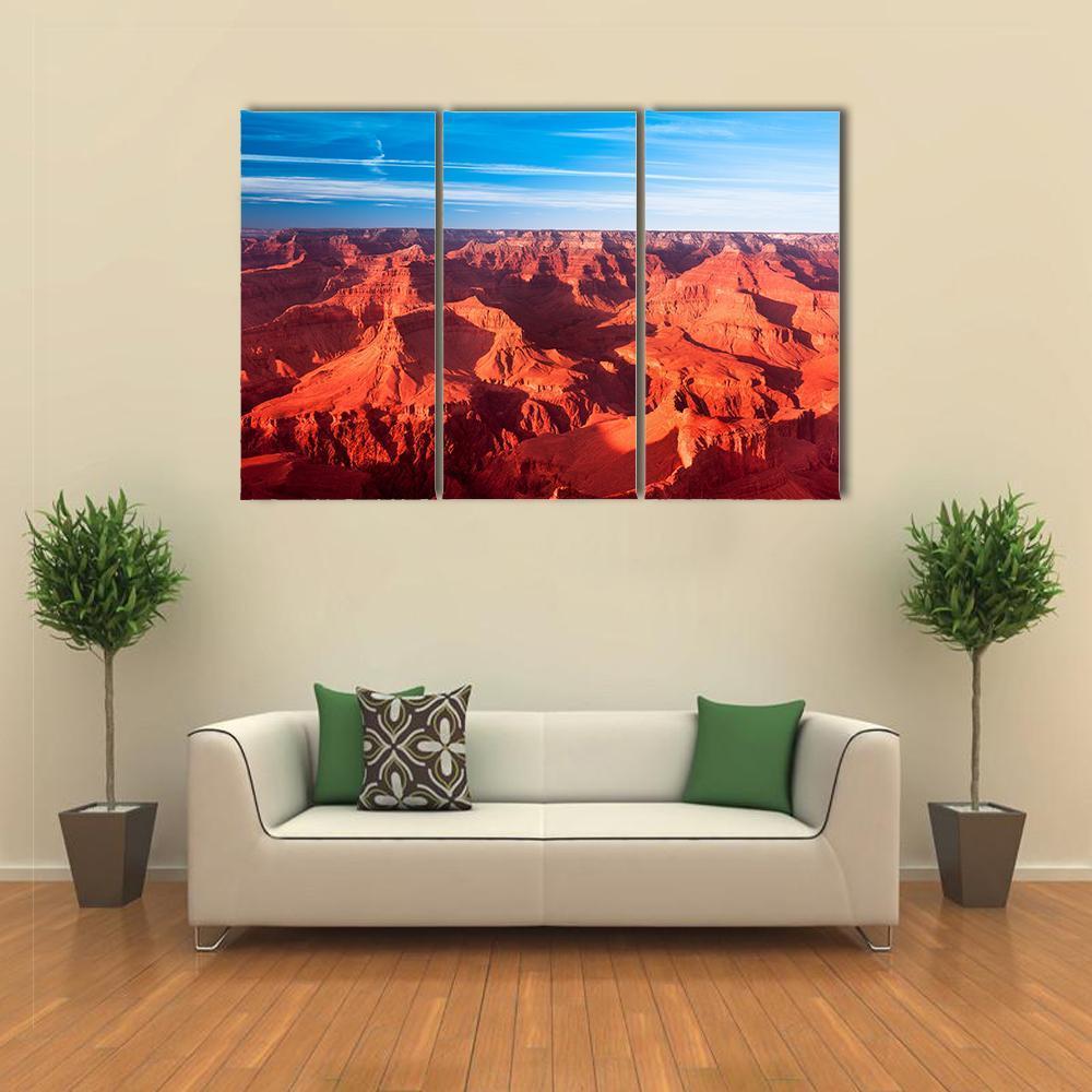 Orange Grand Canyon Canvas Wall Art-3 Horizontal-Gallery Wrap-37" x 24"-Tiaracle