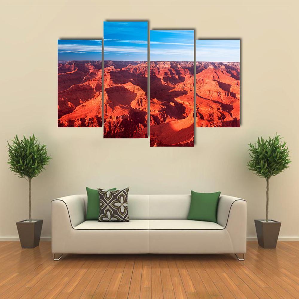 Orange Grand Canyon Canvas Wall Art-4 Pop-Gallery Wrap-50" x 32"-Tiaracle