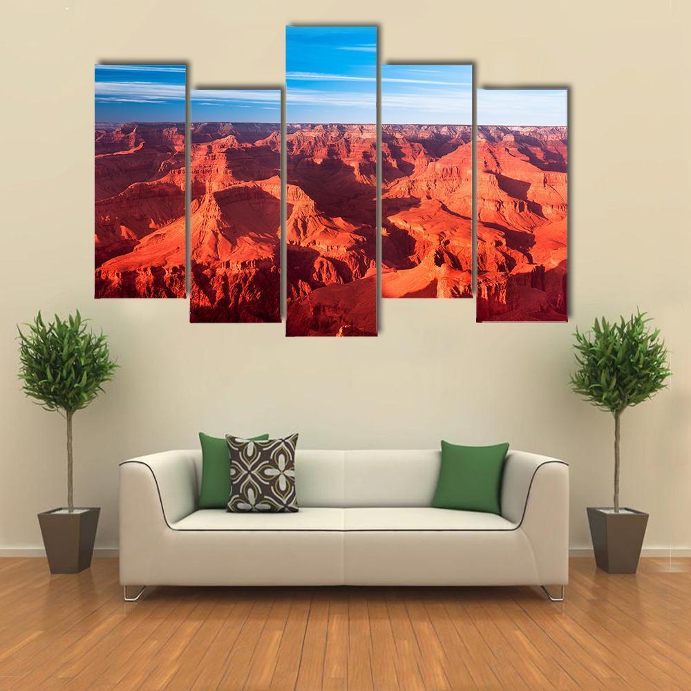 Orange Grand Canyon Canvas Wall Art-5 Pop-Gallery Wrap-47" x 32"-Tiaracle