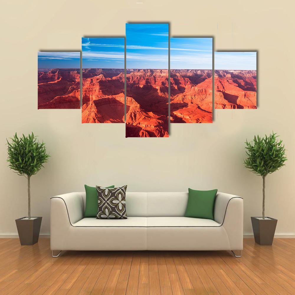 Orange Grand Canyon Canvas Wall Art-5 Star-Gallery Wrap-62" x 32"-Tiaracle