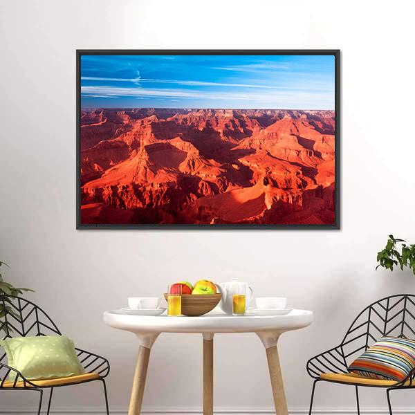 Orange Grand Canyon Canvas Wall Art-1 Piece-Floating Frame-24" x 16"-Tiaracle