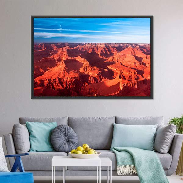 Orange Grand Canyon Canvas Wall Art-3 Horizontal-Gallery Wrap-25" x 16"-Tiaracle