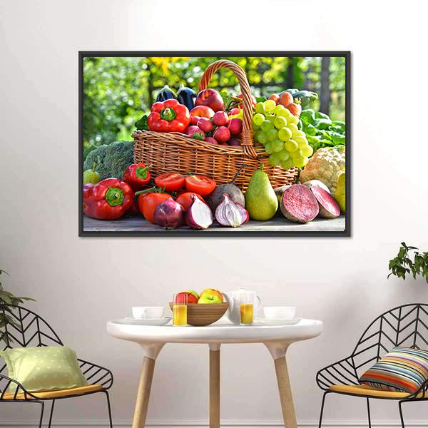 Organic Vegetables & Fruits Canvas Wall Art-3 Horizontal-Gallery Wrap-25" x 16"-Tiaracle