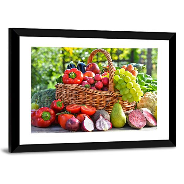 Organic Vegetables & Fruits Canvas Wall Art-3 Horizontal-Gallery Wrap-25" x 16"-Tiaracle