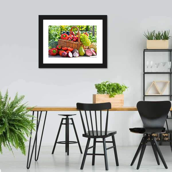 Organic Vegetables & Fruits Canvas Wall Art-3 Horizontal-Gallery Wrap-25" x 16"-Tiaracle